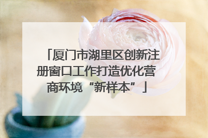 厦门市湖里区创新注册窗口工作打造优化营商环境“新样本”
