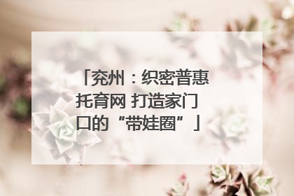 兖州：织密普惠托育网 打造家门口的“带娃圈”