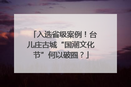入选省级案例！台儿庄古城“国潮文化节”何以破圈？