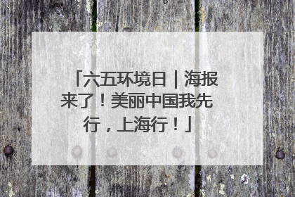 六五环境日｜海报来了！美丽中国我先行，上海行！