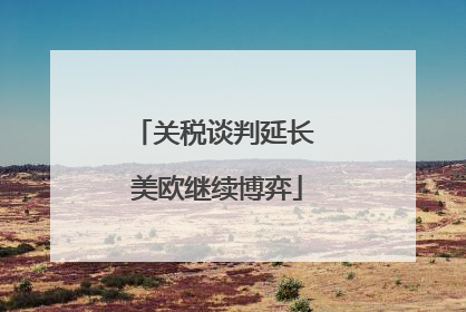关税谈判延长 美欧继续博弈