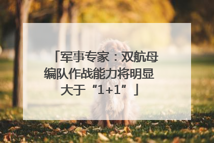 军事专家：双航母编队作战能力将明显大于“1+1”