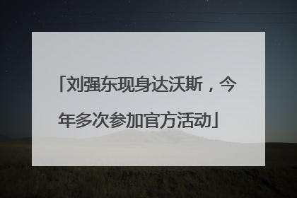 刘强东现身达沃斯，今年多次参加官方活动