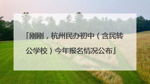 刚刚，杭州民办初中（含民转公学校）今年报名情况公布