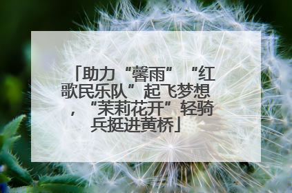 助力“馨雨”“红歌民乐队”起飞梦想，“茉莉花开”轻骑兵挺进黄桥