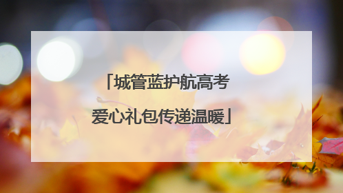 城管蓝护航高考 爱心礼包传递温暖