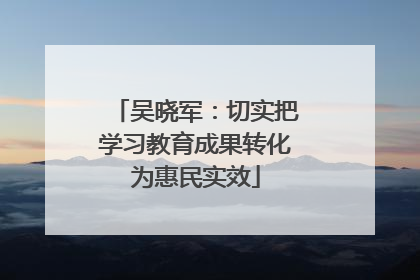 吴晓军：切实把学习教育成果转化为惠民实效