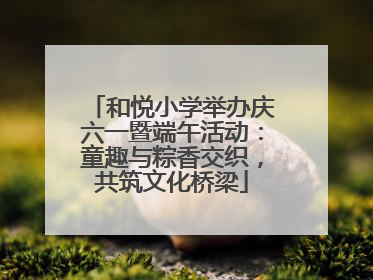 和悦小学举办庆六一暨端午活动：童趣与粽香交织，共筑文化桥梁