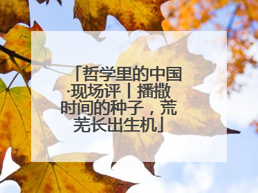 哲学里的中国·现场评丨播撒时间的种子，荒芜长出生机