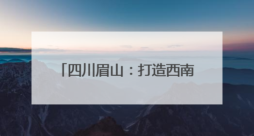 四川眉山：打造西南天府国际物流枢纽