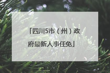 四川5市（州）政府最新人事任免