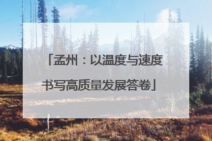 孟州：以温度与速度书写高质量发展答卷