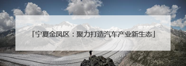 宁夏金凤区：聚力打造汽车产业新生态