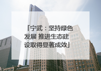 宁武：坚持绿色发展 推进生态建设取得显著成效