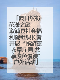 夏日缤纷·花漾之旅——溆浦县社会福利院组织长者开展“畅游薰衣草庄园 共享紫色浪漫”户外活动