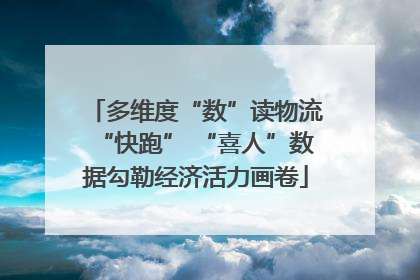 多维度“数”读物流“快跑” “喜人”数据勾勒经济活力画卷
