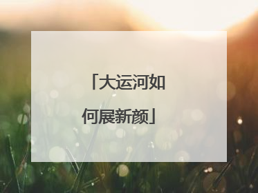 大运河如何展新颜