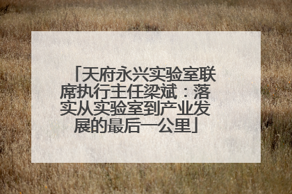 天府永兴实验室联席执行主任梁斌：落实从实验室到产业发展的最后一公里