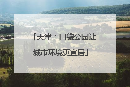 天津：口袋公园让城市环境更宜居