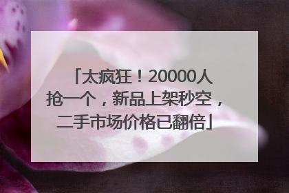 太疯狂！20000人抢一个，新品上架秒空，二手市场价格已翻倍