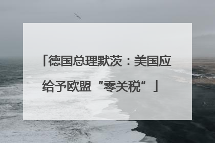 德国总理默茨：美国应给予欧盟“零关税”