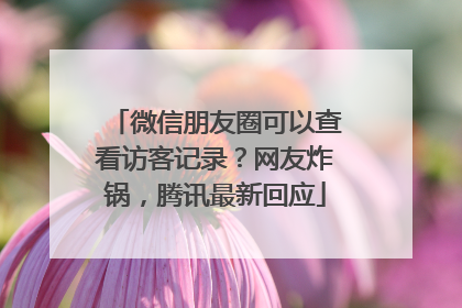 微信朋友圈可以查看访客记录？网友炸锅，腾讯最新回应