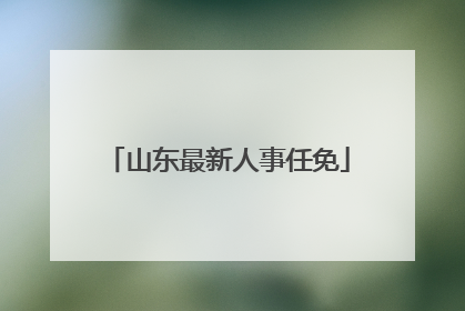山东最新人事任免