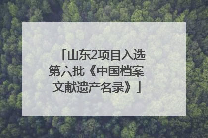 山东2项目入选第六批《中国档案文献遗产名录》