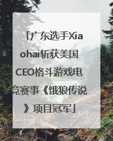 广东选手Xiaohai斩获美国CEO格斗游戏电竞赛事《饿狼传说》项目冠军