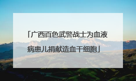 广西百色武警战士为血液病患儿捐献造血干细胞