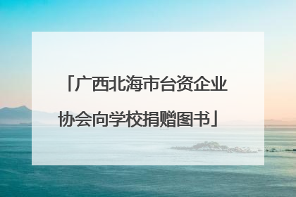 广西北海市台资企业协会向学校捐赠图书