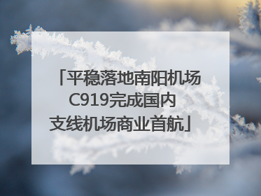 平稳落地南阳机场 C919完成国内支线机场商业首航