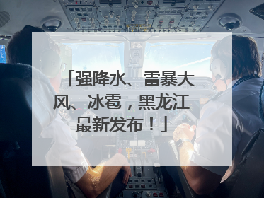 强降水、雷暴大风、冰雹，黑龙江最新发布！