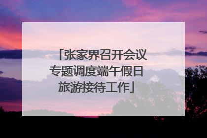 张家界召开会议专题调度端午假日旅游接待工作