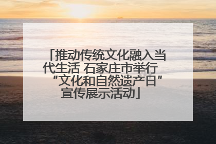 推动传统文化融入当代生活 石家庄市举行“文化和自然遗产日”宣传展示活动