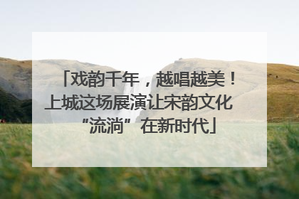 戏韵千年，越唱越美！上城这场展演让宋韵文化“流淌”在新时代