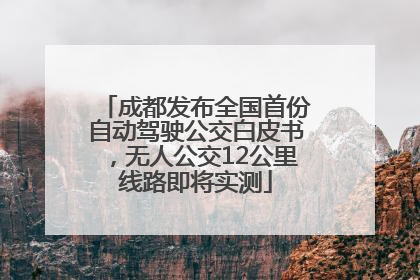 成都发布全国首份自动驾驶公交白皮书，无人公交12公里线路即将实测