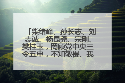 柴绪峰、孙长志、刘志诚、杨昆尧、宗刚、樊桂玉，罔顾党中央三令五申，不知敬畏、我行我素、肆意妄为！