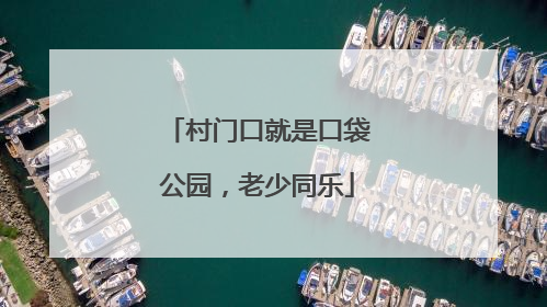 村门口就是口袋公园，老少同乐