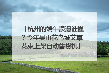 杭州的端午浪漫谁懂？今年吴山花鸟城艾草花束上架自动售货机
