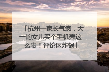 杭州一家长气疯，大一的女儿买个手机壳这么贵！评论区炸锅