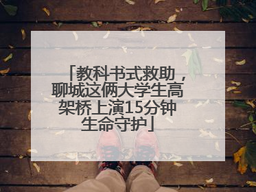 教科书式救助，聊城这俩大学生高架桥上演15分钟生命守护