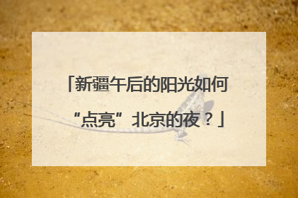 新疆午后的阳光如何“点亮”北京的夜？