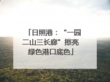 日照港：“一园二山三长廊”擦亮绿色港口底色