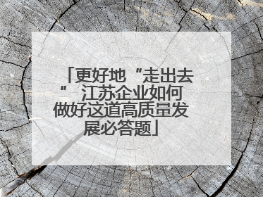 更好地“走出去” 江苏企业如何做好这道高质量发展必答题