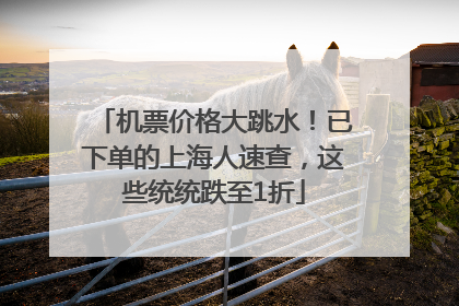 机票价格大跳水！已下单的上海人速查，这些统统跌至1折