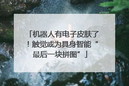 机器人有电子皮肤了！触觉或为具身智能“最后一块拼图”