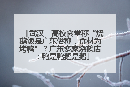 武汉一高校食堂称“烧鹅饭是广东俗称，食材为烤鸭”？广东多家烧鹅店：鸭是鸭鹅是鹅