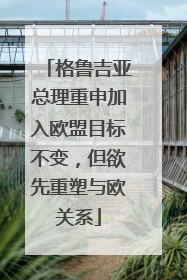 格鲁吉亚总理重申加入欧盟目标不变，但欲先重塑与欧关系