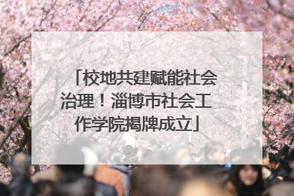 校地共建赋能社会治理！淄博市社会工作学院揭牌成立